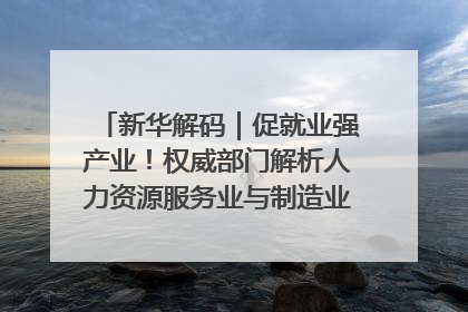 新华解码｜促就业强产业！权威部门解析人力资源服务业与制造业融合发展试点