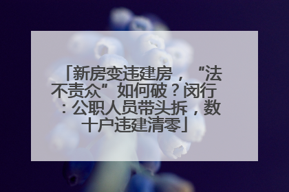 新房变违建房，“法不责众”如何破？闵行：公职人员带头拆，数十户违建清零