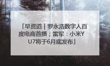 早资道｜罗永浩数字人百度电商首播；雷军：小米YU7将于6月底发布