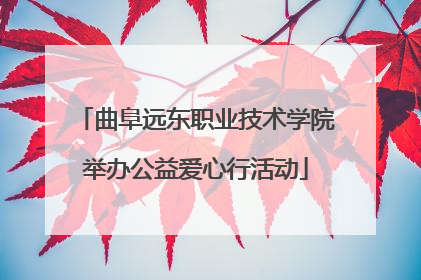 曲阜远东职业技术学院举办公益爱心行活动