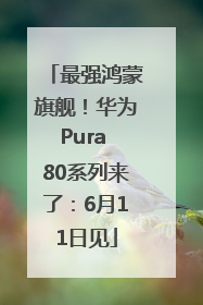 最强鸿蒙旗舰！华为Pura 80系列来了：6月11日见