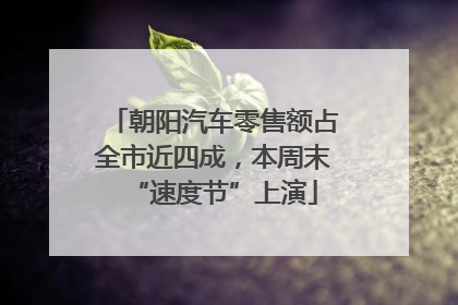 朝阳汽车零售额占全市近四成，本周末“速度节”上演