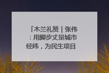 木兰礼赞｜张伟：用脚步丈量城市经纬，为民生项目按下“加速键”