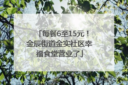 每餐6至15元！金辰街道金实社区幸福食堂营业了
