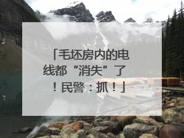 毛坯房内的电线都“消失”了！民警：抓！