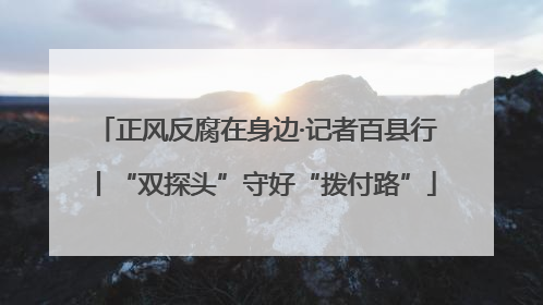 正风反腐在身边·记者百县行丨“双探头”守好“拨付路”