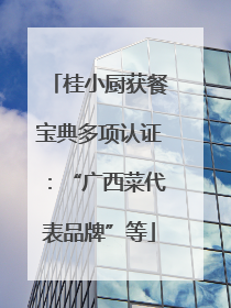 桂小厨获餐宝典多项认证：“广西菜代表品牌”等