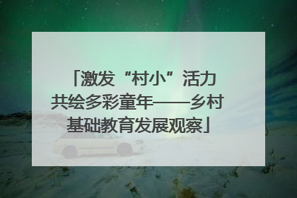 激发“村小”活力 共绘多彩童年——乡村基础教育发展观察