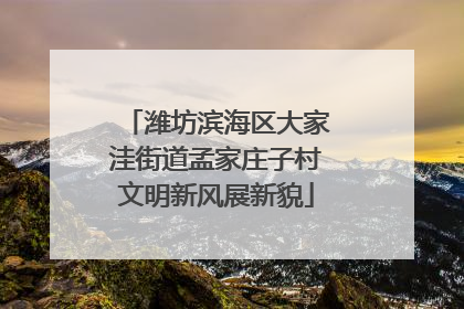 潍坊滨海区大家洼街道孟家庄子村文明新风展新貌