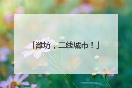 潍坊，二线城市！