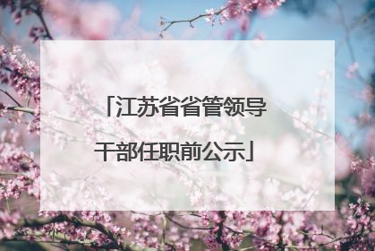江苏省省管领导干部任职前公示