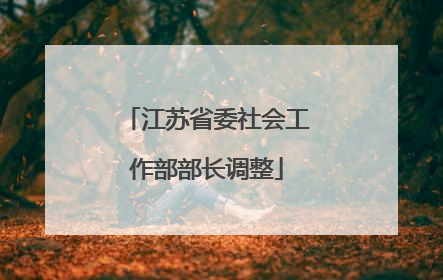 江苏省委社会工作部部长调整