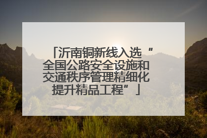 沂南铜新线入选“全国公路安全设施和交通秩序管理精细化提升精品工程”