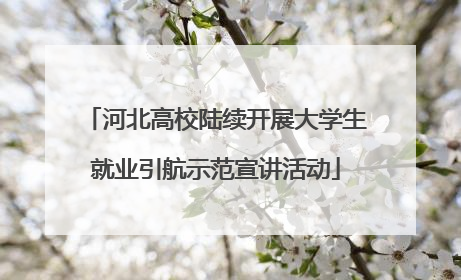 河北高校陆续开展大学生就业引航示范宣讲活动