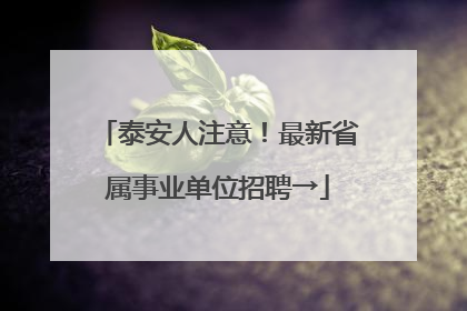 泰安人注意！最新省属事业单位招聘→