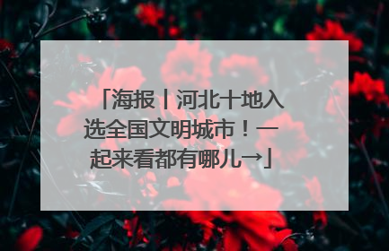 海报丨河北十地入选全国文明城市！一起来看都有哪儿→