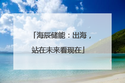 海辰储能：出海，站在未来看现在