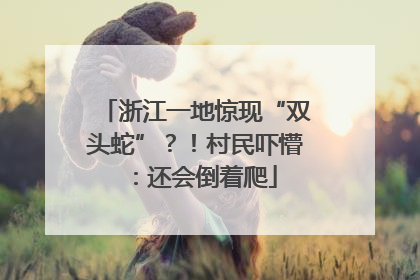 浙江一地惊现“双头蛇”？！村民吓懵：还会倒着爬