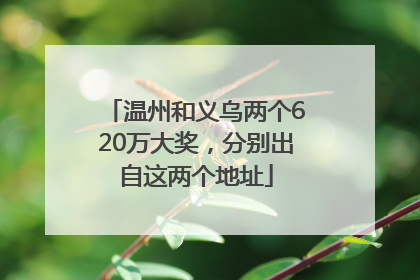 温州和义乌两个620万大奖，分别出自这两个地址