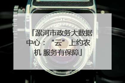 漯河市政务大数据中心：“云”上约农机 服务有保障