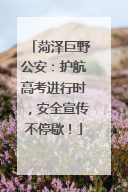 菏泽巨野公安：护航高考进行时，安全宣传不停歇！