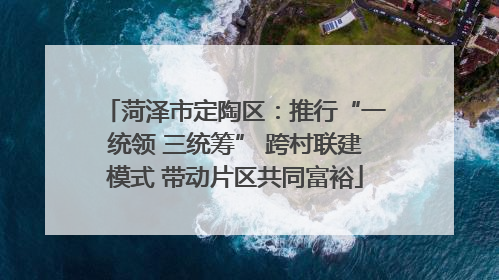 菏泽市定陶区：推行“一统领 三统筹” 跨村联建模式 带动片区共同富裕