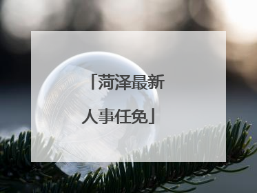 菏泽最新人事任免