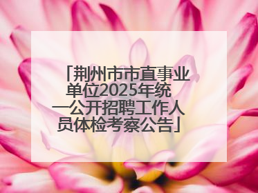 荆州市市直事业单位2025年统一公开招聘工作人员体检考察公告