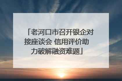 老河口市召开银企对接座谈会 信用评价助力破解融资难题
