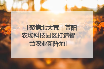 聚焦北大荒｜普阳农场科技园区打造智慧农业新阵地