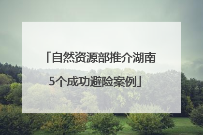 自然资源部推介湖南5个成功避险案例