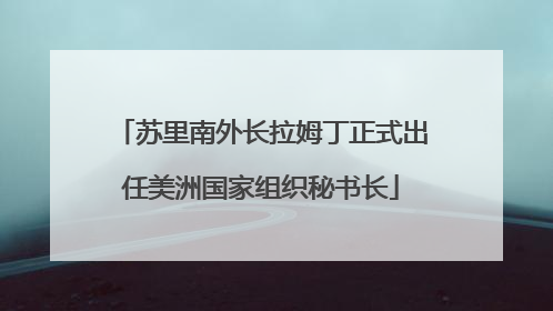 苏里南外长拉姆丁正式出任美洲国家组织秘书长