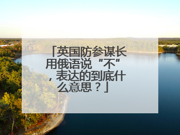 英国防参谋长用俄语说“不”，表达的到底什么意思？