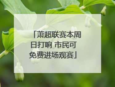 萧超联赛本周日打响 市民可免费进场观赛