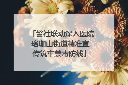 警社联动深入医院 珞珈山街道精准宣传筑牢禁毒防线