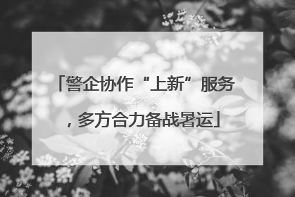 警企协作“上新”服务，多方合力备战暑运