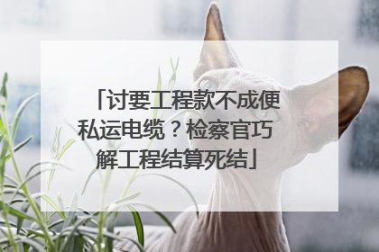 讨要工程款不成便私运电缆？检察官巧解工程结算死结