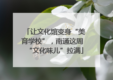 让文化馆变身“美育学校”，南通这周“文化味儿”拉满