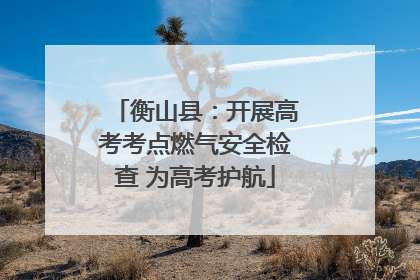 衡山县：开展高考考点燃气安全检查 为高考护航