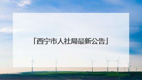 西宁市人社局最新公告