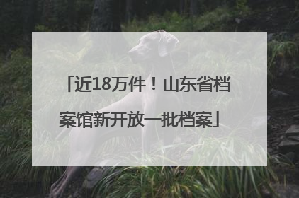 近18万件！山东省档案馆新开放一批档案