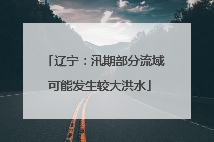 辽宁：汛期部分流域可能发生较大洪水