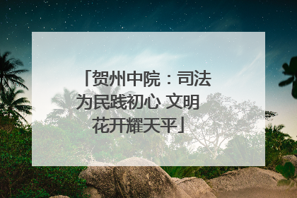 贺州中院：司法为民践初心 文明花开耀天平