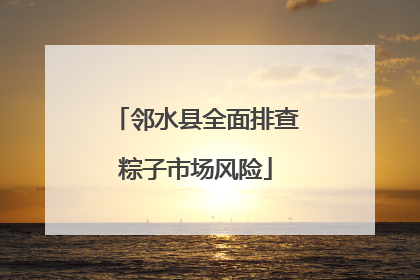 邻水县全面排查粽子市场风险