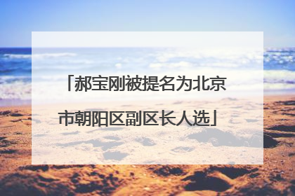 郝宝刚被提名为北京市朝阳区副区长人选