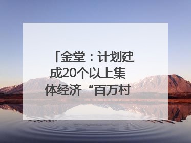 金堂：计划建成20个以上集体经济“百万村”｜成都县市新城高质量发展