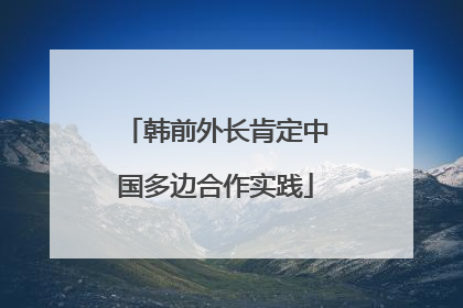 韩前外长肯定中国多边合作实践