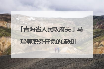 青海省人民政府关于马瑞等职务任免的通知