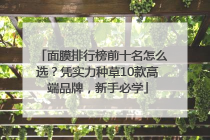 面膜排行榜前十名怎么选？凭实力种草10款高端品牌，新手必学