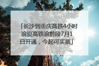 长沙到重庆高铁4小时 渝厦高铁渝黔段7月1日开通，今起可买票